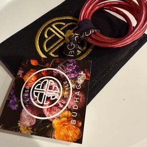 Budhagirl Pink Metallic Bracelet Set